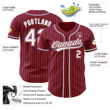Load image into Gallery viewer, Custom Crimson White Pinstripe Gray Authentic Baseball Jersey

