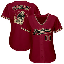 Load image into Gallery viewer, Custom Crimson Black-City Cream Authentic Baseball Jersey
