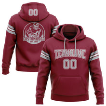 Load image into Gallery viewer, Custom Stitched Crimson Gray-White Football Pullover Sweatshirt Hoodie
