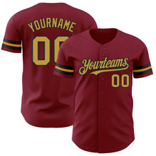 Load image into Gallery viewer, Custom Crimson Old Gold-Black Authentic Baseball Jersey
