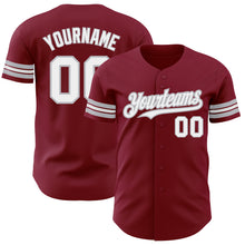 Load image into Gallery viewer, Custom Crimson White-Gray Authentic Baseball Jersey
