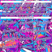 Load image into Gallery viewer, Custom Women&#39;s Graffiti Pattern Purple-White Words 3D V-Neck Cropped Baseball Jersey

