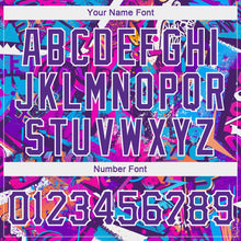 Load image into Gallery viewer, Custom Women&#39;s Graffiti Pattern Purple-White Words 3D V-Neck Cropped Baseball Jersey

