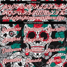 Load image into Gallery viewer, Custom Women&#39;s Graffiti Pattern White-Red Skull Fashion 3D V-Neck Cropped Baseball Jersey
