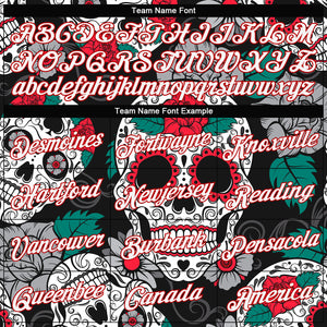 Custom Women's Graffiti Pattern White-Red Skull Fashion 3D V-Neck Cropped Baseball Jersey