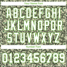 Load image into Gallery viewer, Custom Women&#39;s Green White-Neon Green Dollar 3D V-Neck Cropped Baseball Jersey
