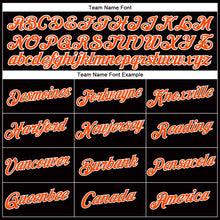 Load image into Gallery viewer, Custom Women&#39;s Black Orange-White V-Neck Cropped Baseball Jersey
