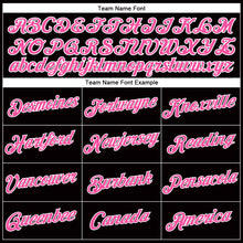 Load image into Gallery viewer, Custom Women&#39;s Black Pink-White V-Neck Cropped Baseball Jersey
