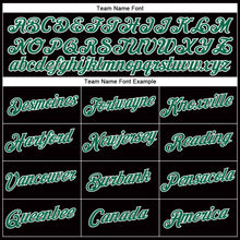 Load image into Gallery viewer, Custom Women&#39;s Black Kelly Green-White V-Neck Cropped Baseball Jersey
