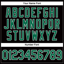Load image into Gallery viewer, Custom Women&#39;s Black Kelly Green-White V-Neck Cropped Baseball Jersey

