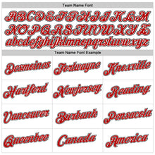 Load image into Gallery viewer, Custom Women&#39;s White Red-Black V-Neck Cropped Baseball Jersey
