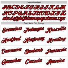 Load image into Gallery viewer, Custom Women&#39;s White Red-Black V-Neck Cropped Baseball Jersey
