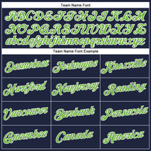 Load image into Gallery viewer, Custom Women&#39;s Navy Neon Green-White V-Neck Cropped Baseball Jersey
