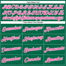 Load image into Gallery viewer, Custom Women&#39;s Kelly Green Pink-White V-Neck Cropped Baseball Jersey
