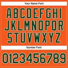 Load image into Gallery viewer, Custom Women&#39;s Orange Green-White V-Neck Cropped Baseball Jersey
