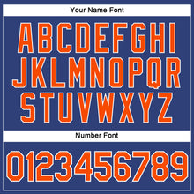 Load image into Gallery viewer, Custom Women&#39;s Royal Orange-White V-Neck Cropped Baseball Jersey
