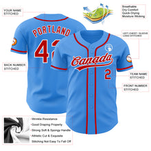 Load image into Gallery viewer, Custom Electric Blue Red-White Authentic Baseball Jersey
