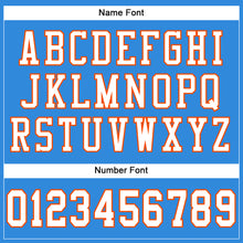 Load image into Gallery viewer, Custom Powder Blue White-Orange Mesh Authentic Football Jersey
