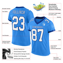 Load image into Gallery viewer, Custom Electric Blue White-Royal Mesh Authentic Football Jersey
