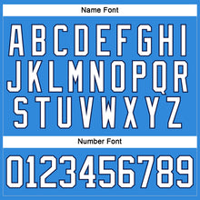 Load image into Gallery viewer, Custom Powder Blue White-Navy Hockey Lace Neck Jersey
