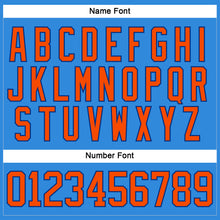 Load image into Gallery viewer, Custom Powder Blue Orange-Royal Hockey Lace Neck Jersey
