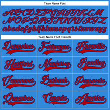 Load image into Gallery viewer, Custom Powder Blue Red-Royal Hockey Lace Neck Jersey
