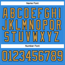 Load image into Gallery viewer, Custom Powder Blue Old Gold-Black Hockey Lace Neck Jersey
