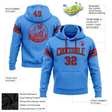Load image into Gallery viewer, Custom Stitched Powder Blue Red-Black Football Pullover Sweatshirt Hoodie
