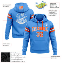 Load image into Gallery viewer, Custom Stitched Electric Blue Orange-White Football Pullover Sweatshirt Hoodie
