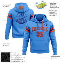 Load image into Gallery viewer, Custom Stitched Electric Blue Orange-Royal Football Pullover Sweatshirt Hoodie

