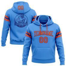 Load image into Gallery viewer, Custom Stitched Electric Blue Orange-Royal Football Pullover Sweatshirt Hoodie
