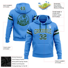 Load image into Gallery viewer, Custom Stitched Electric Blue Green-White Football Pullover Sweatshirt Hoodie
