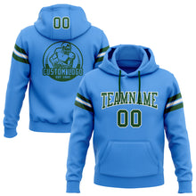 Load image into Gallery viewer, Custom Stitched Electric Blue Green-White Football Pullover Sweatshirt Hoodie
