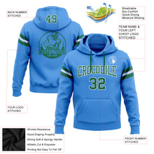 Load image into Gallery viewer, Custom Stitched Electric Blue Kelly Green-White Football Pullover Sweatshirt Hoodie

