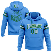 Load image into Gallery viewer, Custom Stitched Electric Blue Kelly Green-White Football Pullover Sweatshirt Hoodie
