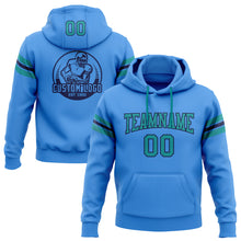 Load image into Gallery viewer, Custom Stitched Electric Blue Teal-Navy Football Pullover Sweatshirt Hoodie
