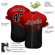 Load image into Gallery viewer, Custom Red Black-White Authentic Fade Fashion Baseball Jersey
