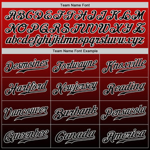 Custom Red Black-White Authentic Fade Fashion Baseball Jersey