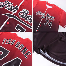 Load image into Gallery viewer, Custom Red Black-White Authentic Fade Fashion Baseball Jersey
