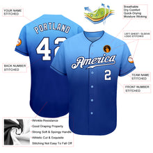 Load image into Gallery viewer, Custom Light Blue White-Royal Authentic Fade Fashion Baseball Jersey
