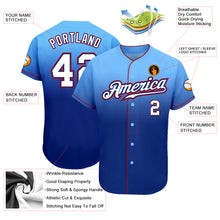 Load image into Gallery viewer, Custom Light Blue White-Royal Authentic Fade Fashion Baseball Jersey
