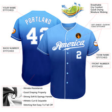 Load image into Gallery viewer, Custom Light Blue White-Royal Authentic Fade Fashion Baseball Jersey
