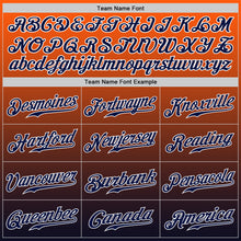 Load image into Gallery viewer, Custom Orange Navy-White Authentic Fade Fashion Baseball Jersey
