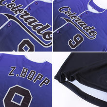 Load image into Gallery viewer, Custom Purple Black-Gray Authentic Fade Fashion Baseball Jersey
