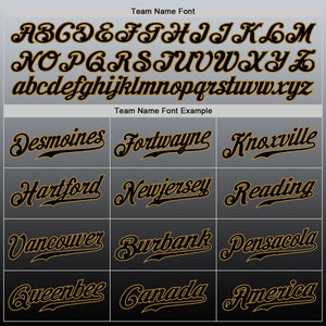 Custom Gray Old Gold-Black Authentic Fade Fashion Baseball Jersey
