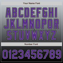 Load image into Gallery viewer, Custom Gray Purple-Black Authentic Fade Fashion Baseball Jersey
