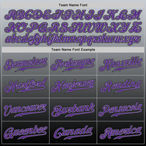 Custom Gray Purple-Black Authentic Fade Fashion Baseball Jersey