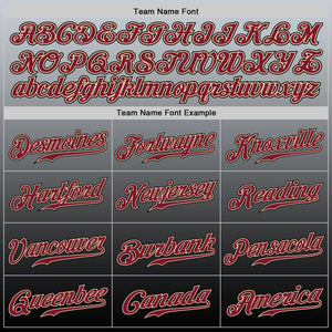 Custom Gray Crimson-Black Authentic Fade Fashion Baseball Jersey