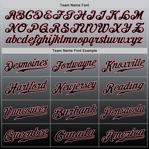 Custom Gray Black-Medium Pink Authentic Fade Fashion Baseball Jersey