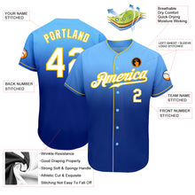 Load image into Gallery viewer, Custom Light Blue White-Royal Authentic Fade Fashion Baseball Jersey
